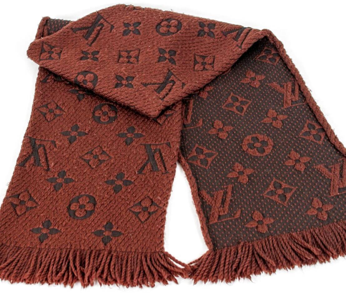 Louis Vuitton Cappuccino shawl Chocolate Silk Wool ref.190662 - Joli Closet